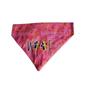 Rainbow Woof Over the Collar Dog Bandana That Slips onto Their Existing Collar Size (XXL)