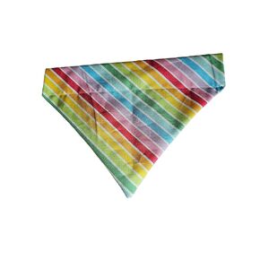 Rainbow Stripes Over the Collar Dog Bandana That Slips onto Their Existing Collar Size (XXL)