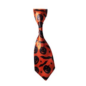 Halloween Jack O Lanterns and Bats Neck Tie that Slips Onto Your Dogs Existing Collar Size Large