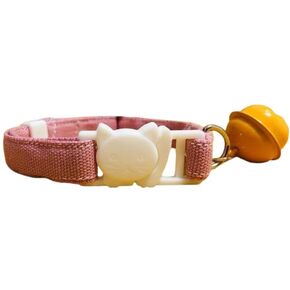 HULX 1 Pcs. Handmade Happier Cat Collar, Canvas Fabric, Length Adjusted 20-30 Cm, Cats Safety Lock Collars with Bell for All Age Cat Kitten Collar with Bell Yellow Blue Red Pink Green (DEEP BLUE)