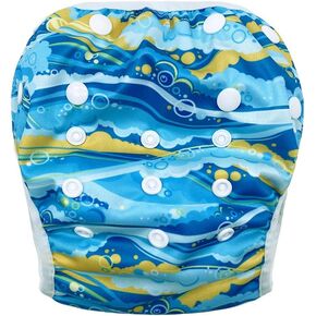 Adjustable Swim Diapers Size 2 3 4, Reusable Swim Diaper for New Born, Infant, Baby, Toddlers under 20 Lbs, Anti Solids Leak & Water Resistant Swimming Diapers, Cloth Swim Diaper for Pool 2T 3T 4T