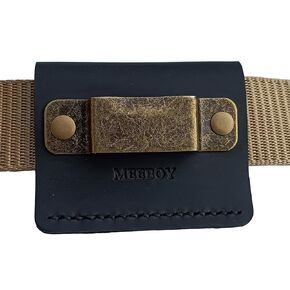 Leather Tool Holder tape measure holder clip tape holder for tool belt (Black)