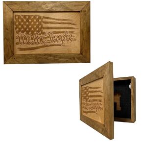 American Flag We The People Decorative and Secure Hidden Gun Cabinet (Black and White)