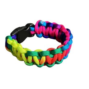 Solid Paracord 550 Bracelets - 1 Pack (S, Rainbow)