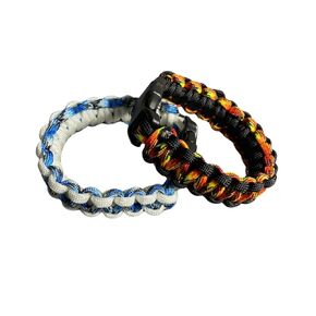 Solid Paracord 550 Bracelets - 2 Pack (L, Emerald Green and Black)