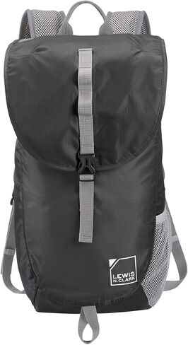 حقيبة ظهر لويس إن كلارك خفيفة الوزن وقابلة للتعبئة مع جيب RFID، أسود، 18 بوصة in Kuwait