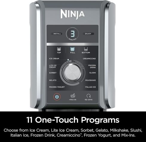 Ninja NC501 CREAMi Deluxe 11-in-1 Ice Cream & Frozen Treat Maker for Ice Cream, Sorbet, Milkshakes, Frozen Drinks & More, 11 Programs, Perfect for Kids, Silver, 11 Functions + (2) 24 oz. Pints in Saudi Arabia