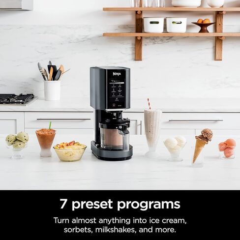 Ninja NC501 CREAMi Deluxe 11 في 1 صانعة الآيس كريم والحلوى المجمدة للآيس كريم والشربات والحليب المخفوق والمشروبات المجمدة والمزيد، 11 برنامجًا، مثالية للأطفال، فضي، 11 وظيفة + (2) 24 أونصة. مكاييل in Saudi Arabia