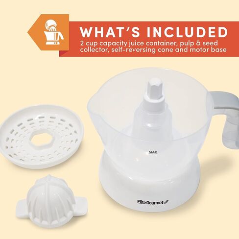 عصارة حمضيات كهربائية خالية من مادة BPA من Elite Gourmet ETS623، صغيرة الحجم، كبيرة الحجم، تحكم في اللب، برتقال، ليمون، ليمون، جريب فروت مع فوهة صب سهلة، 24oz، أسود/فولاذ مقاوم للصدأ in Kuwait