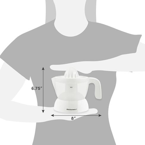عصارة حمضيات كهربائية خالية من مادة BPA من Elite Gourmet ETS623، صغيرة الحجم، كبيرة الحجم، تحكم في اللب، برتقال، ليمون، ليمون، جريب فروت مع فوهة صب سهلة، 24oz، أسود/فولاذ مقاوم للصدأ in Kuwait
