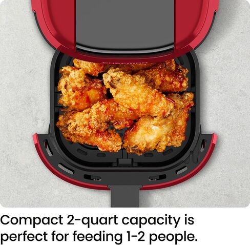 CHEFMAN 2 Qt Mini Air Fryer – Digital Space-Saving Compact Air Fryer with Nonstick and Dishwasher Safe Basket, Quick & Easy Meals in Minutes, Features Digital Timer and Shake Reminder – Grey in Saudi Arabia