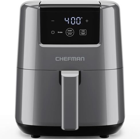 CHEFMAN 2 Qt Mini Air Fryer – Digital Space-Saving Compact Air Fryer with Nonstick and Dishwasher Safe Basket, Quick & Easy Meals in Minutes, Features Digital Timer and Shake Reminder – Grey in Saudi Arabia