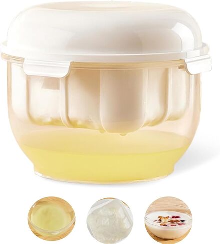 Generic Greek Yogurt Strainer(1.7L) with Lid.1.7Qt Yogurt Whey Separator,to Makes big batches(900g) of Thick Creamy Greek or Coconut Yogurt, Clear and White in Saudi Arabia
