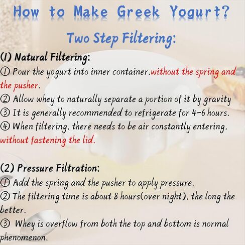 Generic Greek Yogurt Strainer(1.7L) with Lid.1.7Qt Yogurt Whey Separator,to Makes big batches(900g) of Thick Creamy Greek or Coconut Yogurt, Clear and White in Saudi Arabia