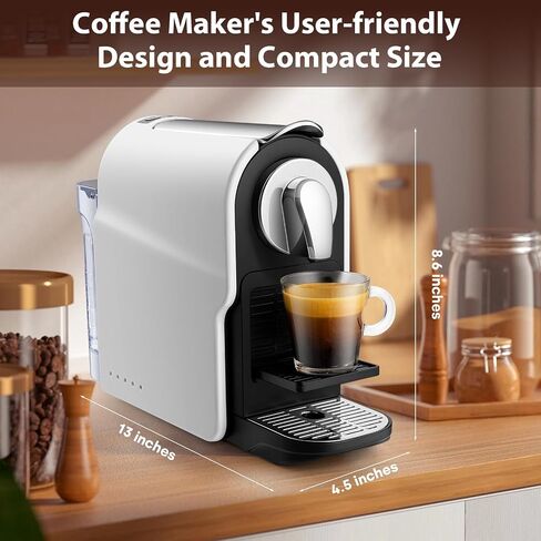 Mini Espresso Machine for NS Original Capsules, 20 Bar Espresso Pod Machine for Home Espresso & Lungo Maker, Programmable, One-Touch, Removable Water Tank in Saudi Arabia