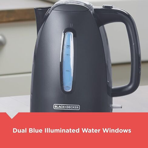 BLACK+DECKER 1.7L Cordless Electric Kettle, KE1700SD, Rapid Boil, Auto Shutoff, Stainless Steel in Saudi Arabia