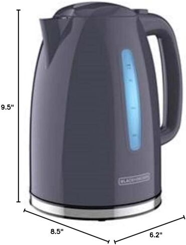 BLACK+DECKER 1.7L Cordless Electric Kettle, KE1700SD, Rapid Boil, Auto Shutoff, Stainless Steel in Saudi Arabia