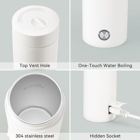 Hot Water Kettle Electric, Small Portable Mini Tea Coffee Hot Water Kettle Boiler For Travel & Work 400ml & 304 Stainless Steel with Auto Shut-Off in Saudi Arabia
