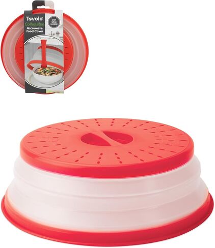 Tovolo Microwave Splatter Cover for Food, Medium (Charcoal) - Collapsible & Vented Silicone Splatter Guard Lid - Microwave Plate & Dish Cover with Handle - BPA-Free Kitchen Gadget for Meal Prep in Saudi Arabia