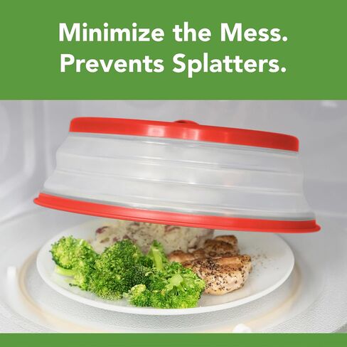 Tovolo Microwave Splatter Cover for Food, Medium (Charcoal) - Collapsible & Vented Silicone Splatter Guard Lid - Microwave Plate & Dish Cover with Handle - BPA-Free Kitchen Gadget for Meal Prep in Saudi Arabia