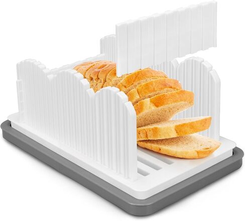 2024 New Bread Slicer for Homemade Bread,Three Size Thickness Set Bread Slicing Cutting Guide with Crumb Tray,Adjustable Width Length Suitability for Homemade Bread,Sandwich,Cake,Taost. in Saudi Arabia