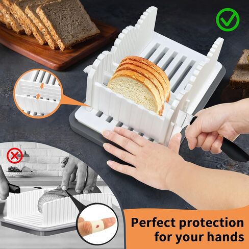 2024 New Bread Slicer for Homemade Bread,Three Size Thickness Set Bread Slicing Cutting Guide with Crumb Tray,Adjustable Width Length Suitability for Homemade Bread,Sandwich,Cake,Taost. in Saudi Arabia