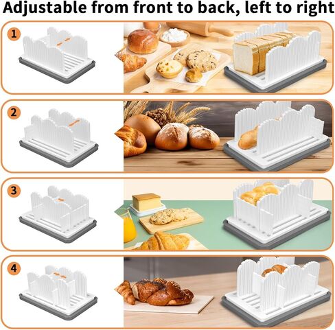 2024 New Bread Slicer for Homemade Bread,Three Size Thickness Set Bread Slicing Cutting Guide with Crumb Tray,Adjustable Width Length Suitability for Homemade Bread,Sandwich,Cake,Taost. in Saudi Arabia