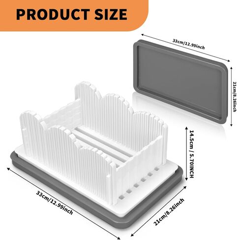 2024 New Bread Slicer for Homemade Bread,Three Size Thickness Set Bread Slicing Cutting Guide with Crumb Tray,Adjustable Width Length Suitability for Homemade Bread,Sandwich,Cake,Taost. in Saudi Arabia