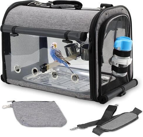 Bird Travel Carrier Portable Cage Premium Small Pet Bag Carrier for Parakeets, Lovebirds, Finch, and Canaries - Airlines Airplane Plane Approved (Teal) in Saudi Arabia
