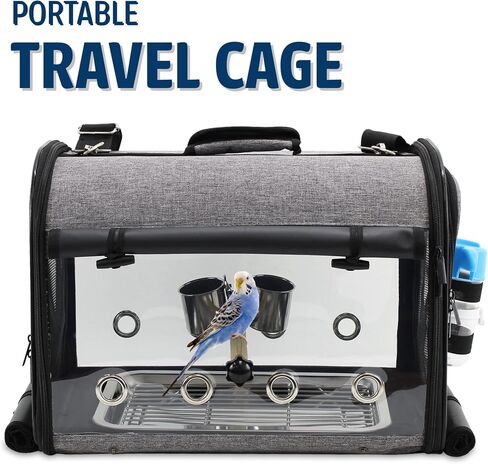 Bird Travel Carrier Portable Cage Premium Small Pet Bag Carrier for Parakeets, Lovebirds, Finch, and Canaries - Airlines Airplane Plane Approved (Teal) in Saudi Arabia