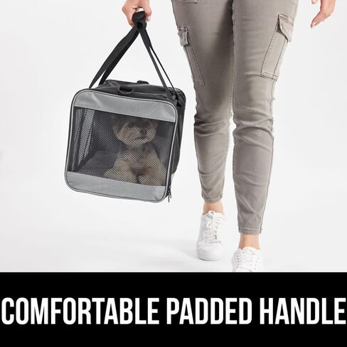GORILLA GRIP Cat Carrier Travel Bag Up to 15 Lbs, Soft Collapsible Small Dog Carriers, Top and Side Entry Breathable Mesh, Grip Feet on Underside, Cozy Washable Waterproof Pad, Portable Kennel, Black in Saudi Arabia