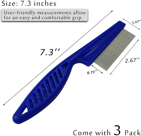 Kopal Flea Combs & Lice Combs for Dogs and Cats, Fine Tooth Combs 3-pc, White in Saudi Arabia