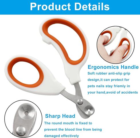 Circular Cut Hole Cat Nail Clippers Professional Round Hole pet Nail Clipper Avoid Over Cutting Pet Nail Clippers Grooming Tool for cat, Chinchilla, Bird(Orange) in Saudi Arabia