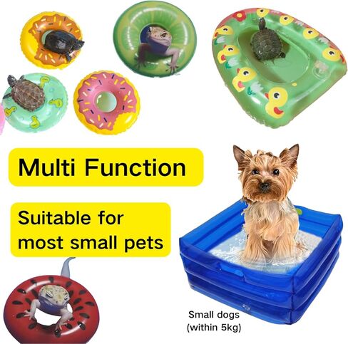 7 Pcs Foldable Bearded Dragons Pool Bath Collar Ring & Boat Set Swimming Bath Water Washer for Small Animal Hedgehog Hamster with Pump in Saudi Arabia