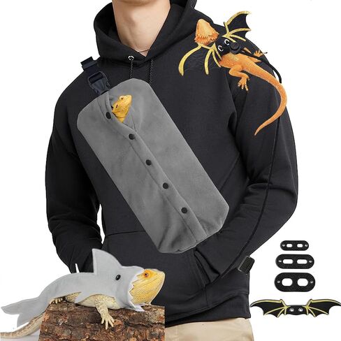 Bearded Dragon Carrier Set, Reptile Carrier Kit Includes Bearded Dragon Leash and Carrier, Shark Costume, Bearded Dragon Harness Vest with Costume for Small Pets Travel in Saudi Arabia