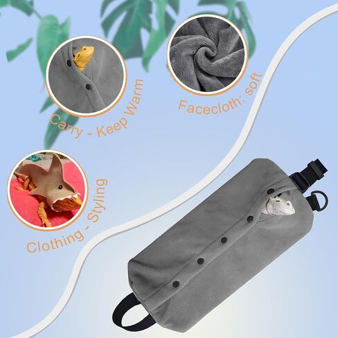Bearded Dragon Carrier Set, Reptile Carrier Kit Includes Bearded Dragon Leash and Carrier, Shark Costume, Bearded Dragon Harness Vest with Costume for Small Pets Travel in Saudi Arabia