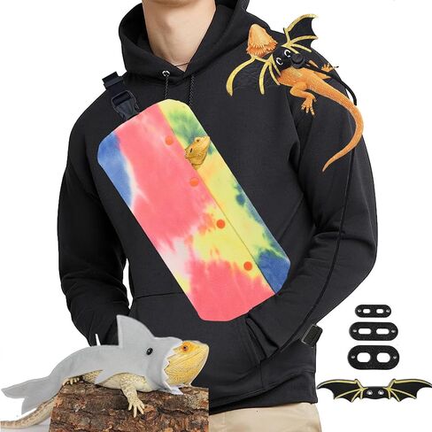 Bearded Dragon Carrier Set, Reptile Carrier Kit Includes Bearded Dragon Leash and Carrier, Shark Costume, Bearded Dragon Harness Vest with Costume for Small Pets Travel in Saudi Arabia