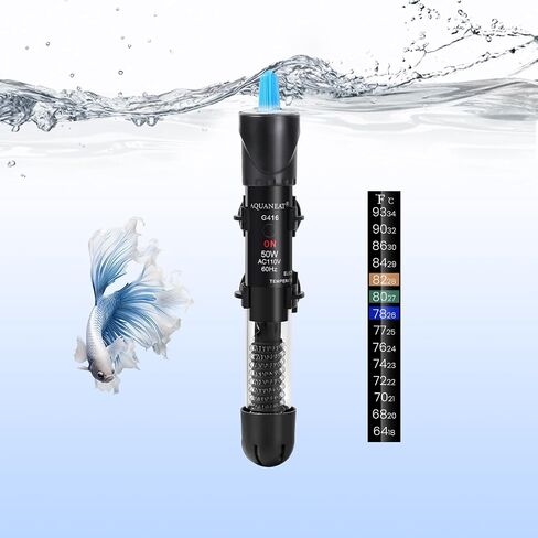 AQUANEAT Aquarium Heater, 50W Fish Tank Heater, Adjustable Submersible Water Thermostat with Thermometer in Saudi Arabia
