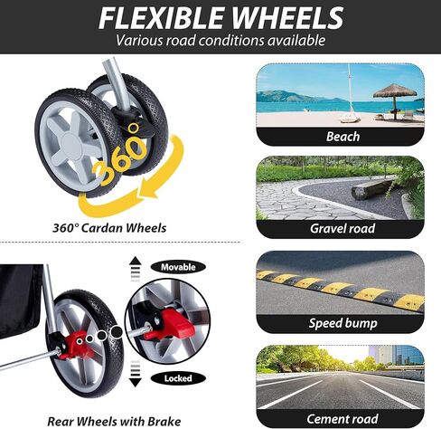 عربة أطفال بأربع عجلات للكلاب الصغيرة والمتوسطة والقطط بوزن 33 رطلاً، عربة ركض قابلة للطي قابلة للتنفس مع سلة تخزين، عربة جرو للسفر لجميع المواسم، وسادة تحريك وقفل واقي، أرجواني in Kuwait