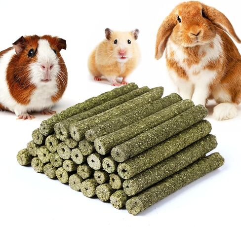 50-60 PCS Natural Rabbit Chew Toys, Rabbit Treats, Guinea Pig Chew Toys, Bunny Toys, Hamster Treats, Timothy Stick, Apple Sticks, Sweet Bamboo, for Guinea Pig, Hamster, Chinchilla, Rat, Small Animals in Saudi Arabia
