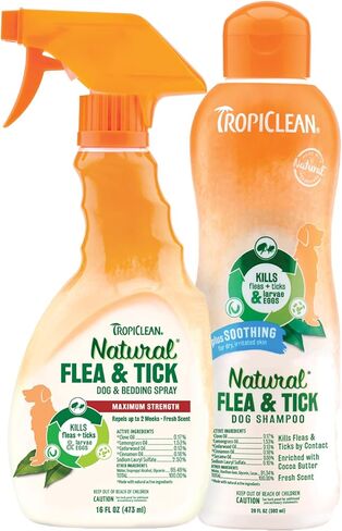مجموعة شامبو ورذاذ الفراش الطبيعي المهدئ للبراغيث والقراد | الوقاية من البراغيث والقراد | شامبو الكلب | علاج البراغيث والقراد يحمي ويصد | صنع في الولايات المتحدة الأمريكية in Kuwait