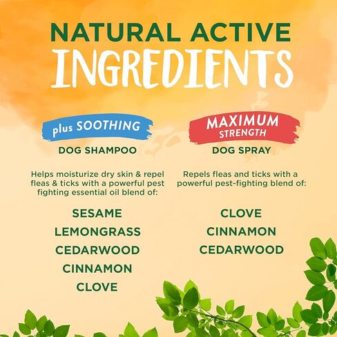 مجموعة شامبو ورذاذ الفراش الطبيعي المهدئ للبراغيث والقراد | الوقاية من البراغيث والقراد | شامبو الكلب | علاج البراغيث والقراد يحمي ويصد | صنع في الولايات المتحدة الأمريكية in Kuwait