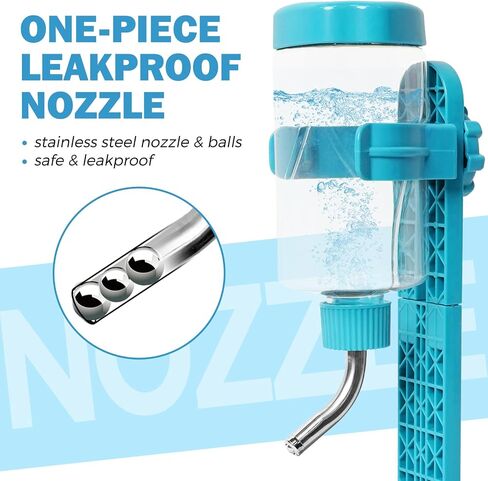 VANNON Pet Standing Water Dispenser Top Fill Dog Water Bottle Dispenser with Stand Leakproof Pet Slow Water Bottle for Small Animals, 13oz, BPA Free, Adjustable Height, Pink in Saudi Arabia