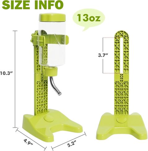 Pet Standing Water Dispenser Top Fill Dog Water Bottle Dispenser with Stand Leakproof Pet Slow Water Bottle for Small Animals, 13oz, BPA Free, Adjustable Height, Blue in Saudi Arabia