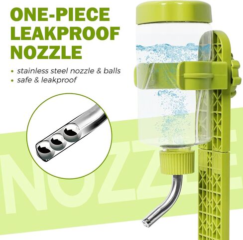 Pet Standing Water Dispenser Top Fill Dog Water Bottle Dispenser with Stand Leakproof Pet Slow Water Bottle for Small Animals, 13oz, BPA Free, Adjustable Height, Blue in Saudi Arabia