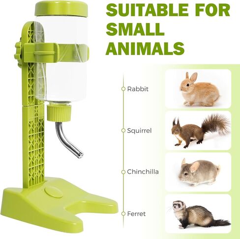 Pet Standing Water Dispenser Top Fill Dog Water Bottle Dispenser with Stand Leakproof Pet Slow Water Bottle for Small Animals, 13oz, BPA Free, Adjustable Height, Blue in Saudi Arabia