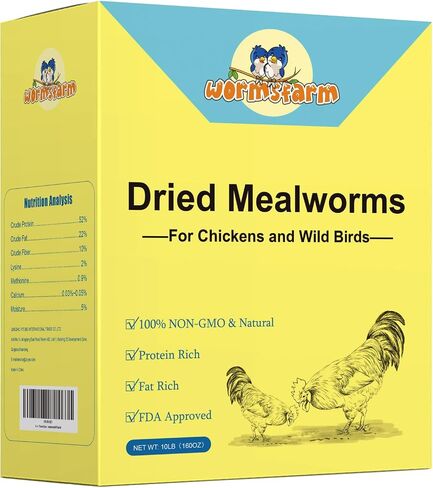10lb Dried Mealworms for Wild Birds Chickens Feed for Laying Hens,Ducks,Reptiles in Saudi Arabia