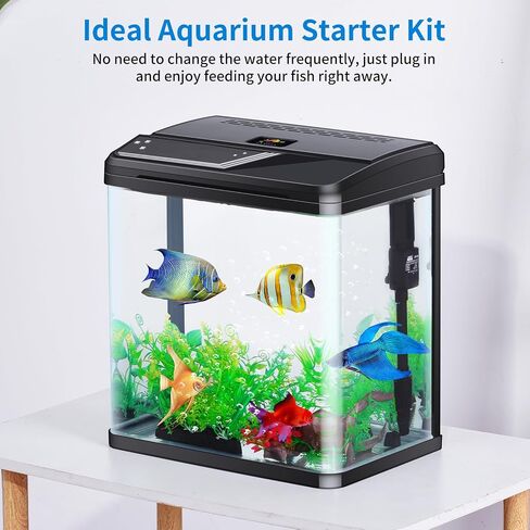 2 Gallon Aquarium Starter Kit Small Glass Betta Fish Tank Desktop Mini Fish Bowl for Shrimp Goldfish with Filter Pump LED Light in Saudi Arabia