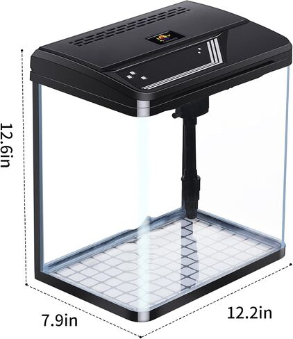 2 Gallon Aquarium Starter Kit Small Glass Betta Fish Tank Desktop Mini Fish Bowl for Shrimp Goldfish with Filter Pump LED Light in Saudi Arabia