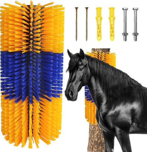 Livestock Scratching Brush, Goat Brushes for Scratching, Horse Scratcher, Cow Scratcher Brush, Animal Back Scratching Itch Relief Full Massage Grooming Brush Kit with 2 Pairs Accessories in Saudi Arabia
